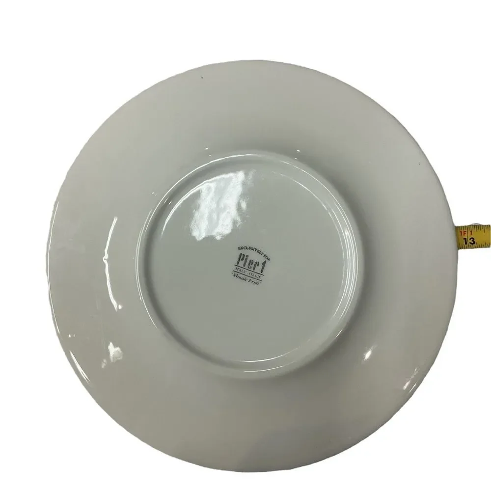Earthenware‎ Exclusively for Pier 1 Mosaic Fruit Dinner Plate  Red